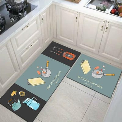 Tapis de sol de cuisine absorbant antidérapant, pour couloir, balcon, chambre à coucher, salon, Long tapis de salle de bain, paillasson d'entrée 40cmx60cm 1pc gray