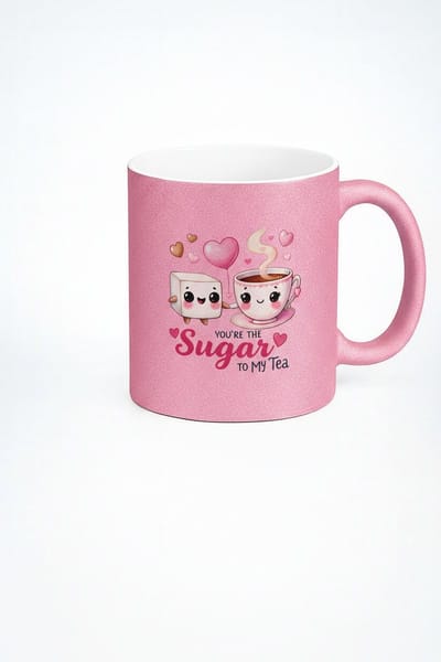 Valentijn Theemok 'Sugar to My Tea' | Romantisch Roze Cadeau Mok