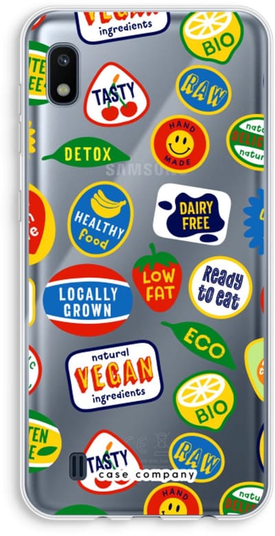 Case Company® - Hoesje geschikt voor Samsung Galaxy A10 hoesje - Fruitsticker - Soft Cover Telefoonhoesje - Bescherming aan alle Kanten en Schermrand