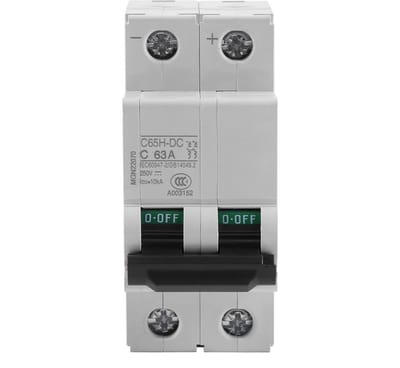 Allecto - Miniatuur Disjoncteur - Betrouwbare beveiliging - 250V DC 2P - 63A - Ideaal voor zonne-energie - Bescherming tegen overbelasting - Geschi...