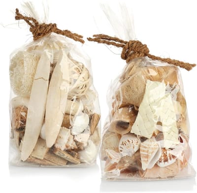 Zandbak Schelp - Decoratieve Schelpen en Hout - Beige - Eyecatcher voor Binnen - Maritieme Sfeer - Voor Thuisdecoratie