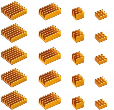 20 Stuks Heatsinks voor Raspberry Pi 4 - Aluminium Koellichamen met Heatsink Tape
