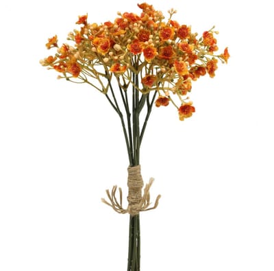 Gypsophila kunstbloemen gipskruid oranje L30cm 6 stuks in een bos