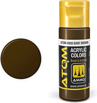 AMMO by Mig Jimenez Hobbyverf Acrylverf - MIG 20056 ATOM - Burnt Brown - Acryl - 20ml Verf flesje - 20 ml