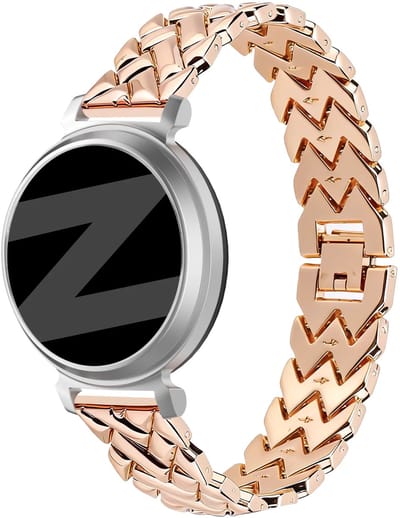 Bandz Metalen 'V-Type' bandje geschikt voor Garmin Lily 2 / Pebble Round 2 - Rose goud