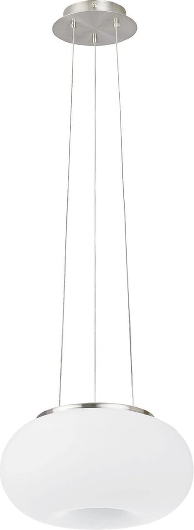 EGLO Optica - Hanglamp - 2 Lichts - Ø280mm. - Nikkel-Mat - Wit
