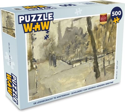 Puzzel De Leidsegracht te Amsterdam - Schilderij van George Hendrik Breitner - Legpuzzel - Puzzel 500 stukjes