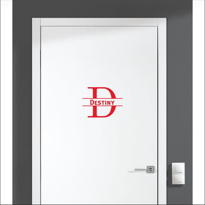 Deursticker Met Naam -  Destiny - Rood