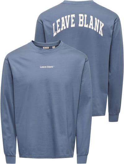 Only & Sons T-shirt Onsfred Life Rlx Ls Varsity Tee Lb 22039026 Vintage Indigo/leave Blank Mannen Maat - XL