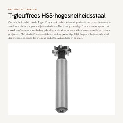 Dailygoods- T-gleuffrees HSS - halfronde spiebaan - schacht 10 mm - bladbreedte 3 mm - buitendiameter 16 mm - geschikt voor CNC-verwerking - Frees
