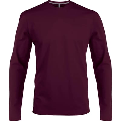 Kariban T-shirt ronde hals lange mouwen K359 - Wine - XL