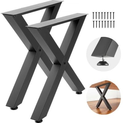 VEVOR Tafelpoten, Set van 2, 760x750 mm, X-Vormige Tafelvoet, Draagvermogen 1000 Kg, Tafelpoten van Koolstofstaal, Meubelvoeten, Tafelonderstel, Tafelpoten voor Bureaus, Salontafels, Eettafels, Zwart