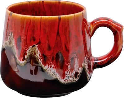 Vintage Keramische Koffiemok 400ml, Perfect voor Cappuccino, Latte, Thee en Melk