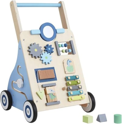 Houten Dino Baby Walker - Activiteiten Duwwagen voor Peuters - Speelgoed voor 1 Jaar Oud