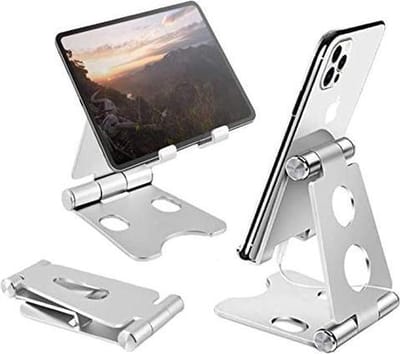 Bureau houder Tablet & Telefoon Vouwbaar Standaard - Tafel Telefoon Steun Universeel - Zilver