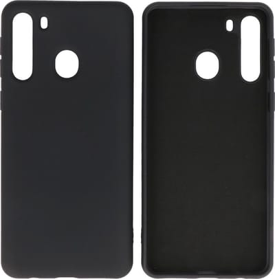 Hoesje Geschikt voor de Samsung Galaxy A21 - Fashion Color Backcover Telefoonhoesje - Zwart