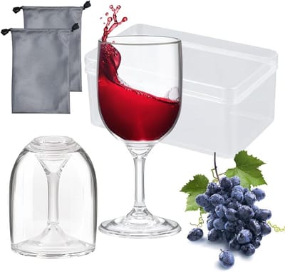 Set van 2 Herbruikbare Plastic Wijnflessen voor Kamperen - 200 ml, BPA-vrij, Ideaal voor Buiten, Picknicks en Reizen