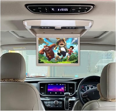 Draagbare Automonitor - Opvouwbaar Scherm - Film Kijken - 16 Kleuren Verlichting - 12.1 Inch - Beige