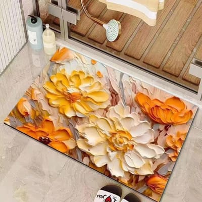 Olieverfstijl Diatomeeënaarde Mat 3D Visueel Stereo Badkamer Absorberende Sneldrogende Mat Huishoudelijke Antislip Mat 40 * 60cm