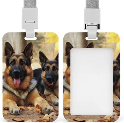 ID-badgehouder - Kaarthouder Koord - Werk Identificatie - Waterdicht Stofdicht - 4.3 x 2.7 Inch - Duitse Herdershond
