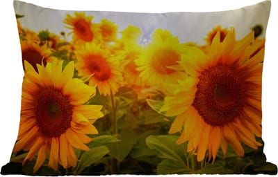 Buitenkussens - Tuin - Zonnebloem - Geel - Bloemen - Zon - 50x30 cm