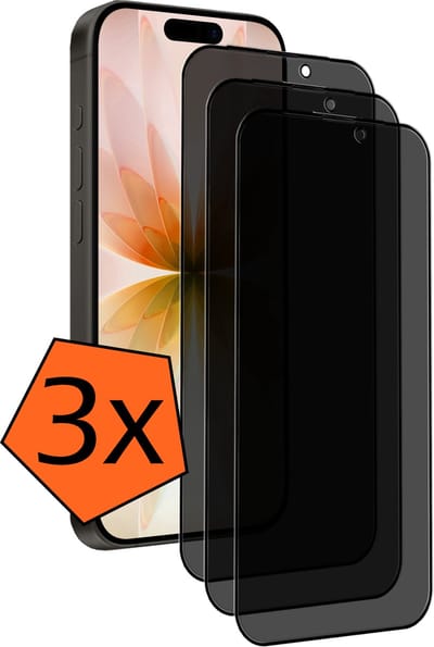Screenprotector - 3 Stuks - Geschikt voor Apple iPhone 17 - Privacy Filter - Gehard Glas - Beschermglas - Tempered Glass - Screen Protector