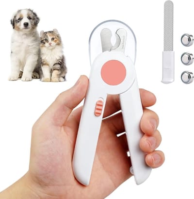 Professionele Nagelknippers voor Honden met LED-lamp en Spatbescherming, Ideaal voor Honden, Katten en Konijnen met Nagelvijl en Ergonomisch Ontwerp