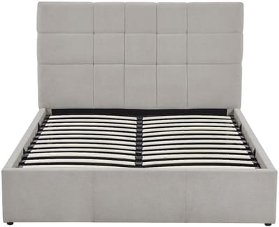 Vente-unique Bed met opbergruimte stof lichtgrijs 160 x 200 cm