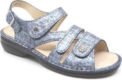 Finn Comfort, GOMERA, 02562-288124, Blauw combi sandalen wijdte H