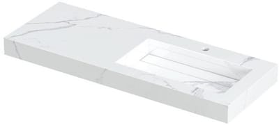 Ink Pitch meubelwastafel rechts 120x45cm keramische slab - 1 kraangat - Statuario