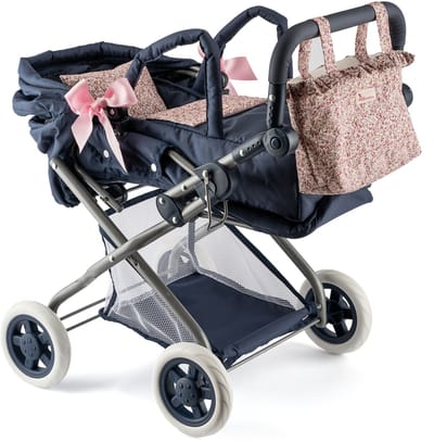 ASI DREAMS Poppen Accessoires - Luxe Kinderwagen 3‑In‑1 - Groot Martina Collectie