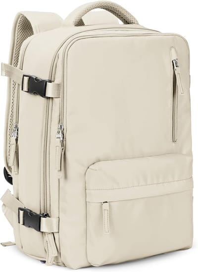 Rugzak Dames Groot, Laptop Rugzak met Laptopvak 17Inch, Reisrugzak Dames Waterdicht, Grote Handtas Rugzak Reizen - Rugtas - Rugzak - Inclusief Usb Oplaadstation - Hoge kwaliteit - Beige