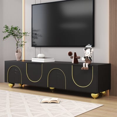 TV-meubel - 170x38x44cm - Zwart met push-to-open