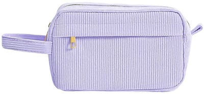 Corduroy Make-up Tas - Paars | 23 x 12,5 x 9 cm | Toilettas / Etui | Katoen/ Polyester | Fashion Favorite