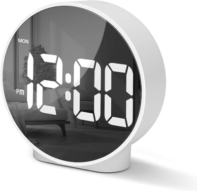 carmdering - Digitale Wekker - Moderne Tischuhr- Twee alarmen - Wit - Dimbaar - USB & AAA batterij - Voor volwassenen & kinderen - klok voor thuis in de slaapkamer en op vakantie - reiswekker & kinderwekker - alarmklok