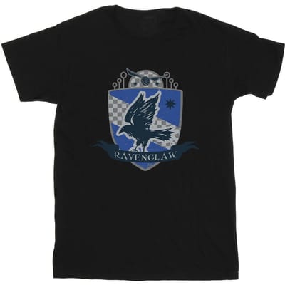 Harry Potter Meisjes Ravenclaw borstembleem katoen T-shirt (Zwart)