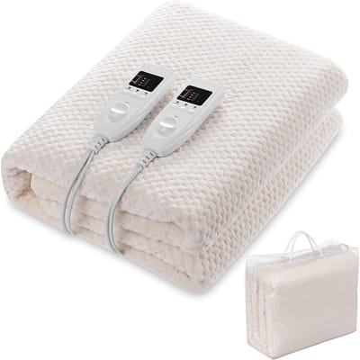 NBAP® Elektrische Onderdeken 2 Persoons - Warmtedeken Elektrisch - Extra Zacht - 160x140cm - Beige