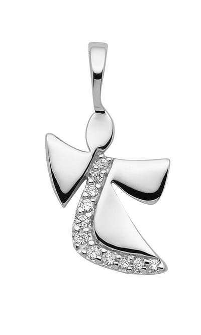 Hanger 925/rh, engel met Swarovski kristal, gepolijst