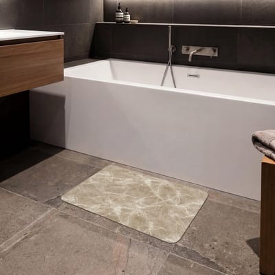 Badmat Rechthoekig 60x40 cm Badkamer Accessoires Bath Mat Anti Slip Wc Memory Foam Wasbaar Zacht Bathroom Toilet Mats Washable Bruin - Kristaladers - Marmer