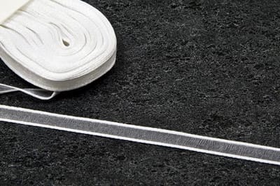 HOBI - Organza lint wit met grijs