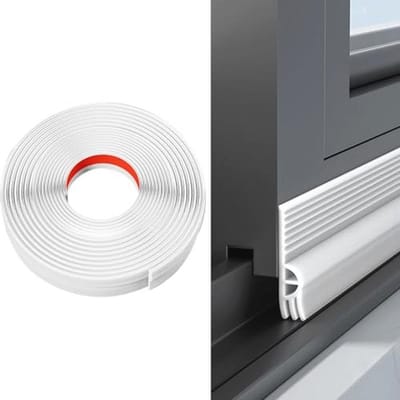 Thijox - Zelfklevende Tochtstrip voor Ramen, Geluidsisolatie Afdichtstrip, Weerstrippen, TPE Materiaal, 4 meter, Wit, Voor Schuifvensters en Tegen Kou
