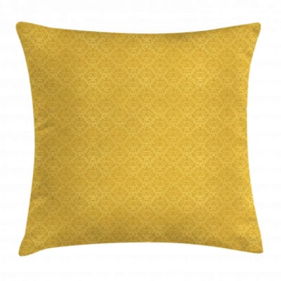 ABAKUHAUS Damast-Kussenhoes 50x50 cm – Dubbelzijdig bedrukt – Geel