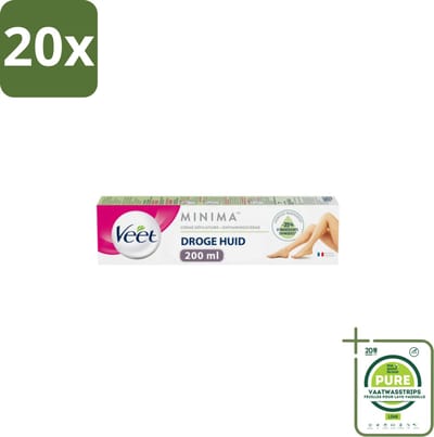 20 x Veet - Minima Ontharingscrème - Droge Huid - 200ml - Grootverpakking - Ontharingscrème - Droge Huid - Veet Minima - Ontharing - Gladde Huid