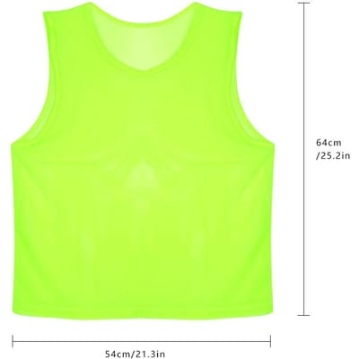 Pack de 12 gilets d'entraînement en maille, gilet de Football, maillots respirants pour adultes, bavoirs yellow