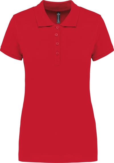 Kariban Piqué-damespolo korte mouwen K255 - Red - XS