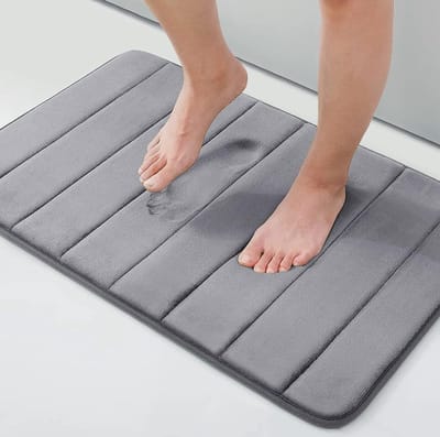 Badmat van traagschuim - absorberend en antislip - 1 stuk - donkergrijs - traagschuim - 40 x 60 cm