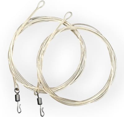 Karper Leaders - Fluorocarbon Loodlijnen - Vissen - Snelle Wissel Swivel - 100cm - Transparant Bruin