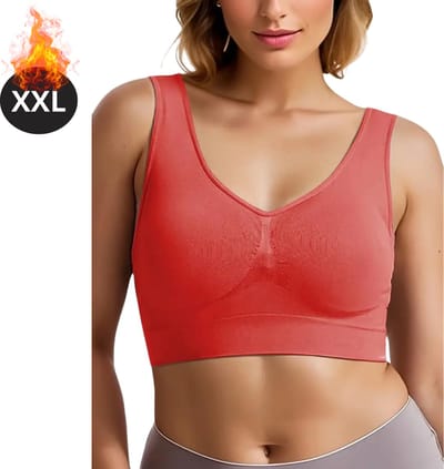 Bovista BH Zonder Beugel - Zonder Bandjes - Push-up Bh's - Comfort Beha - Gemengd - Comfortabel - Rood - Maat XXL