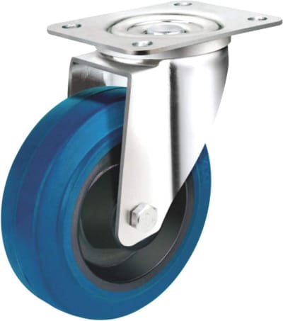 Zwenkwiel met rem 200 mm met elastische band voor zware lasten