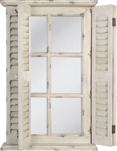 Clayre & Eef Spiegel 46x7x71 cm Wit Hout